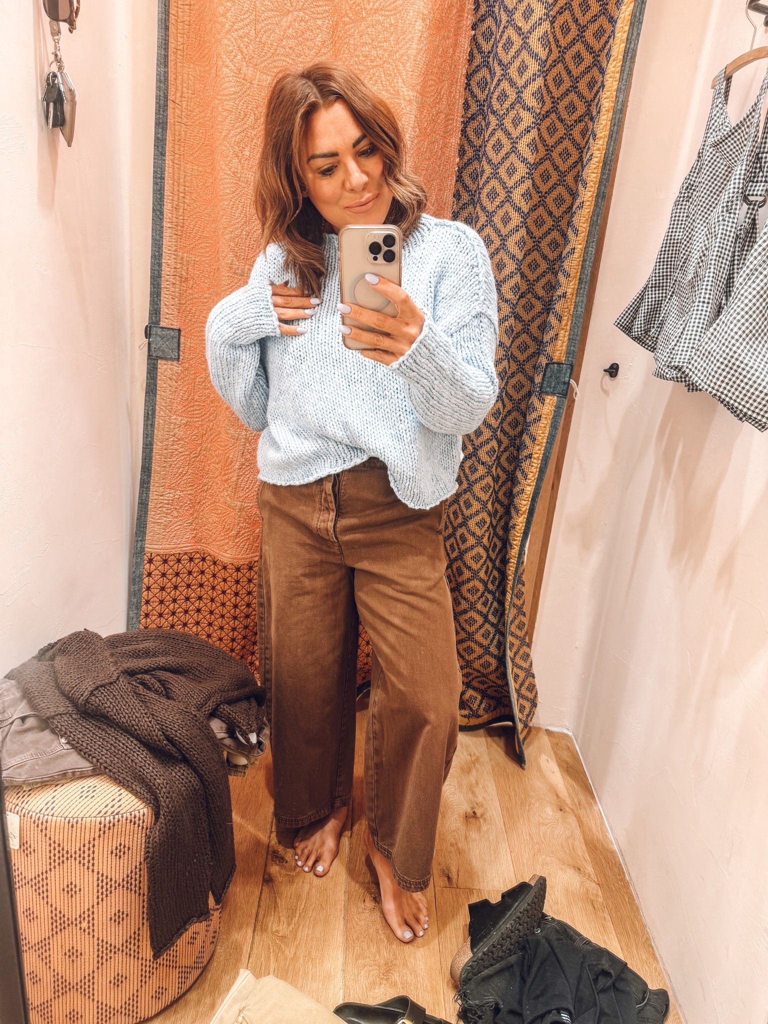 To say this sweater has a chockhold on me is an understatement. Have it in multiple other colors and just added blue to the collection! 

I would say runs TTS! In a S 

Sized up in the pants for a more relaxed fit. Normally a 2-4. Grabbed the 4! 

#LTKootd #LTKOver40 #LTKPetite