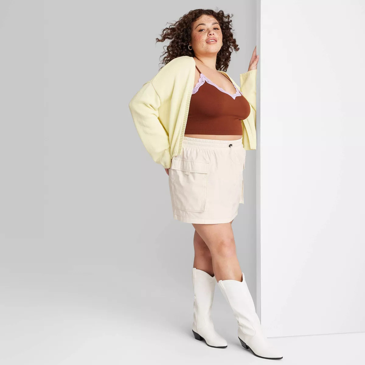 Women's Parachute Cargo Mini Skirt - Wild Fable™ Off-White 2X | Target