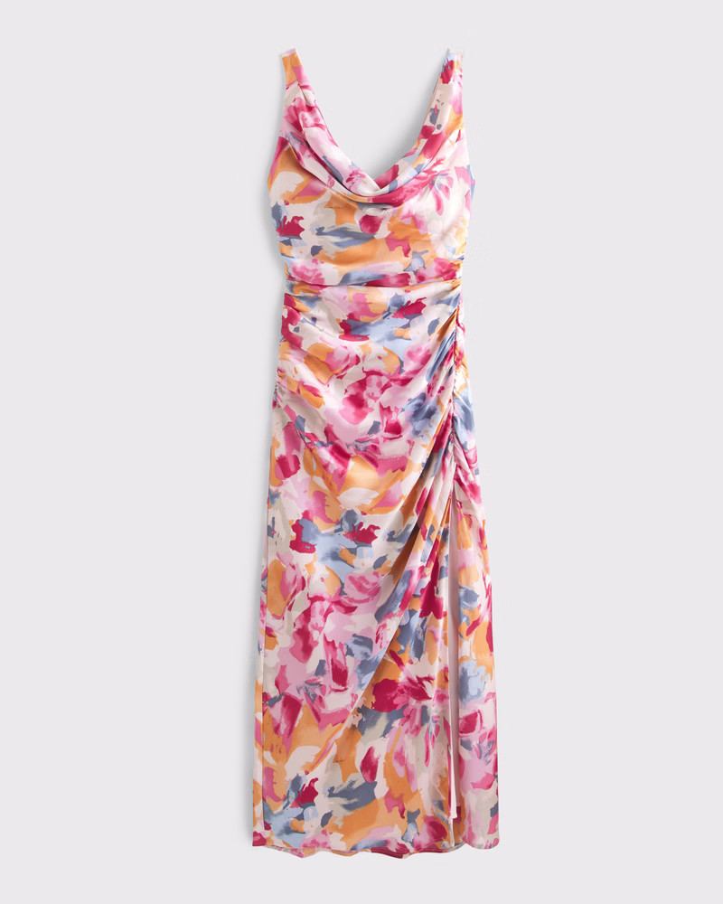 Cowl Neck Draped Maxi Dress | Abercrombie & Fitch (US)