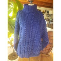 Vintage Cobalt Blue Nordstrom Turtle Neck Sweater. Size L/Large. Free Shipping | Etsy (US)