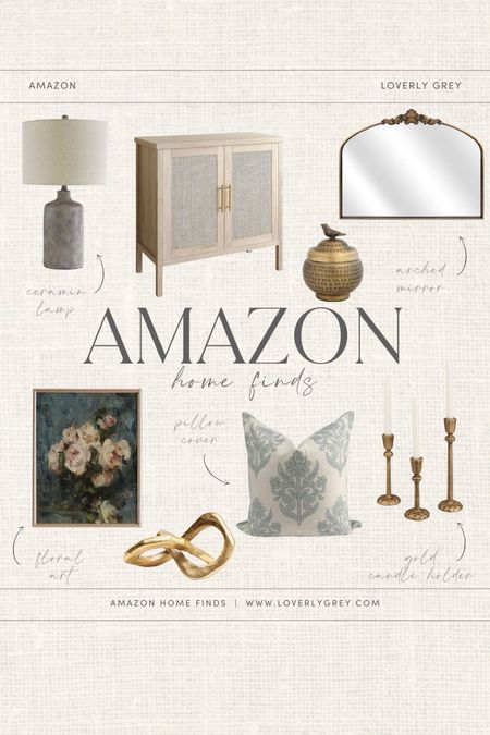 Loverly Grey Amazon home decor finds. I love this arched gold mirror and floral art work for spring. 

#LTKSeasonal #LTKhome #LTKstyletip