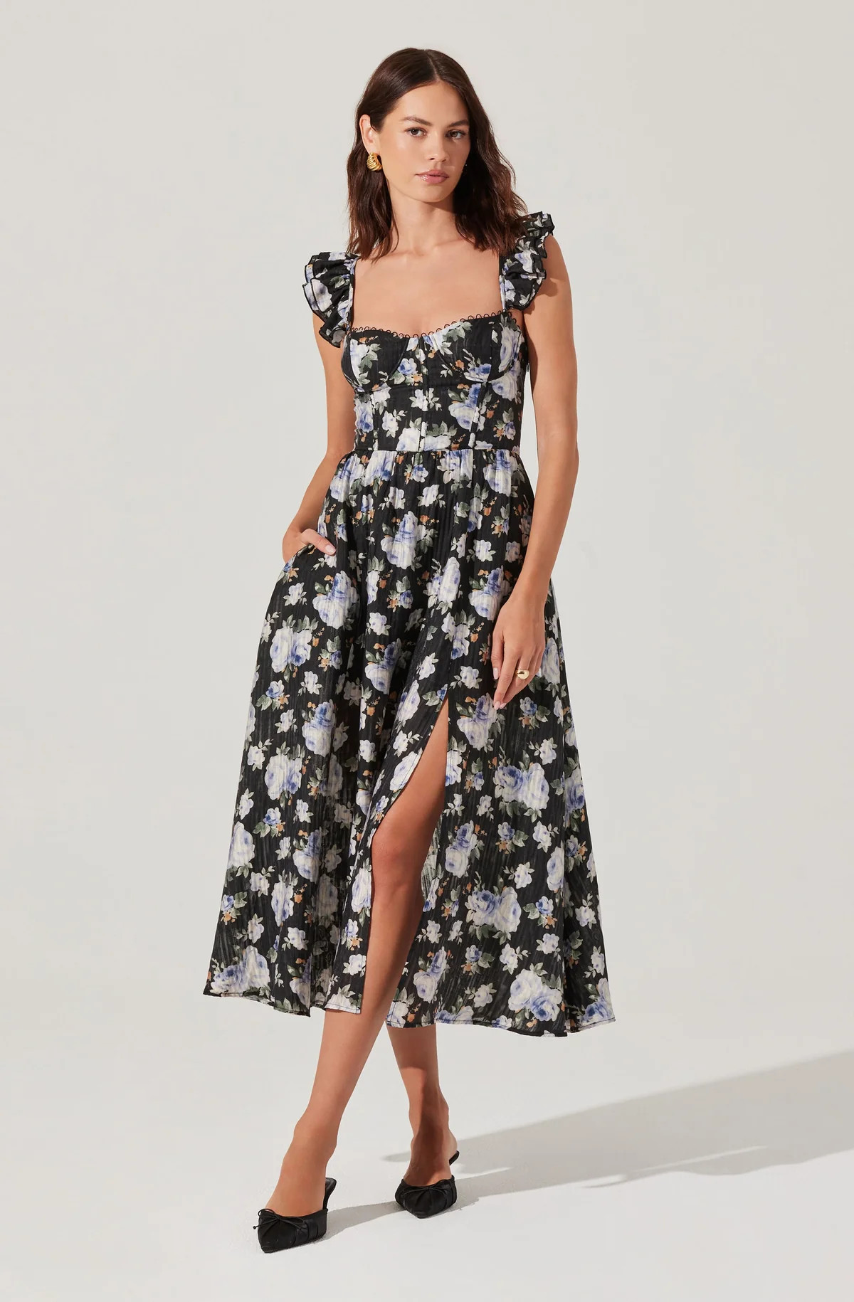 Wedelia Floral Bustier Midi Dress | ASTR The Label (US)