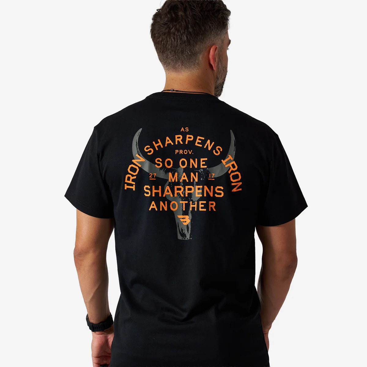 Short Sleeve Tee - Proverbs 27:17 - Black | BURLEBO