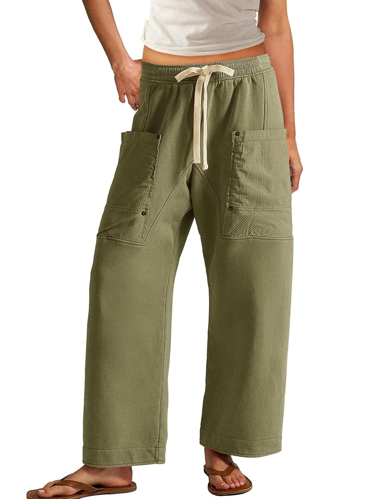 Panadila Women Wide Leg Pants Drawstring Barrel Sweatpants Baggy Cargo Pants Lounge Trousers with... | Amazon (US)