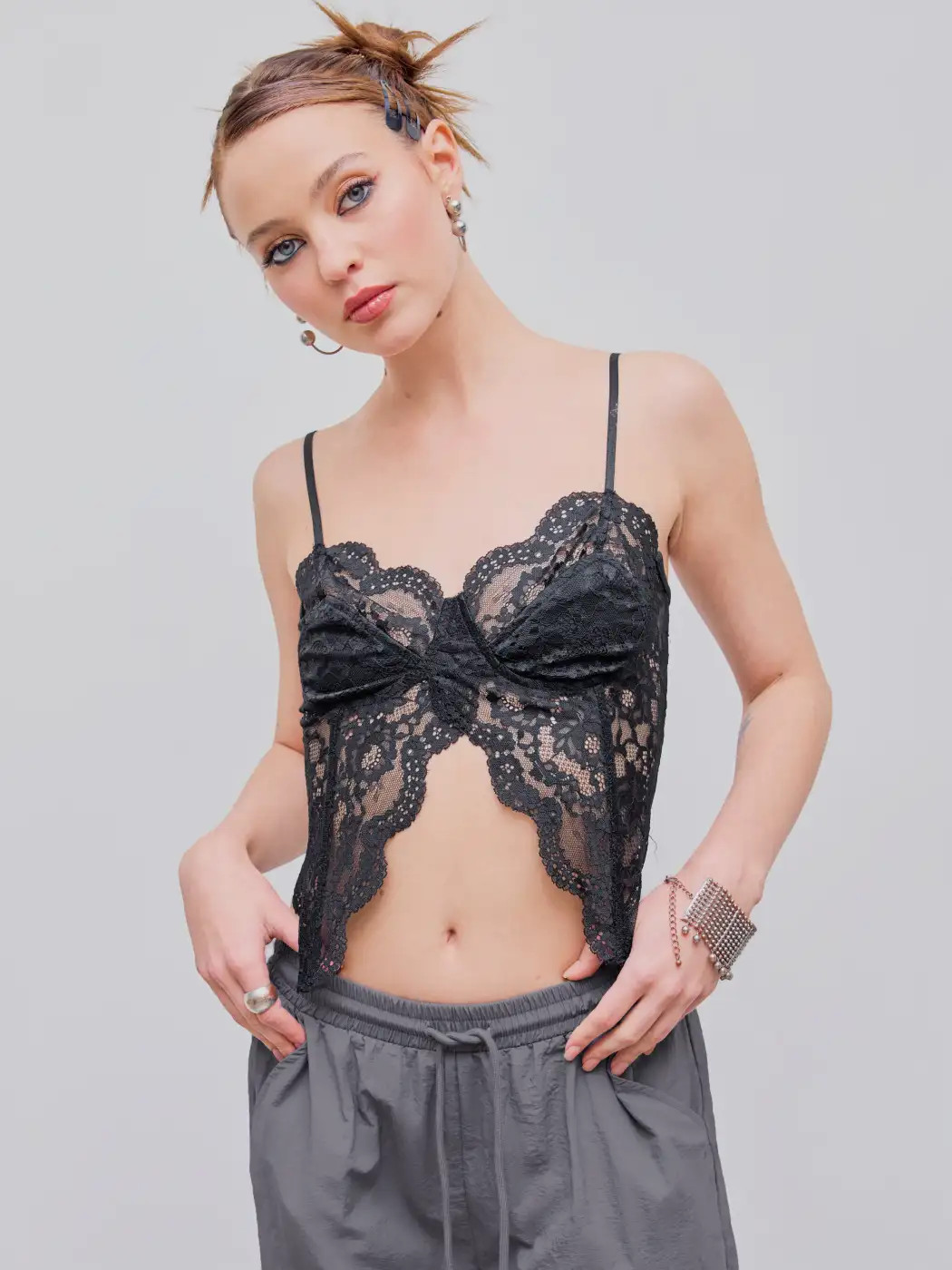 Mesh Sweetheart Solid Floral Corset Crop Top | Cider