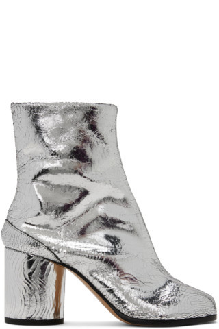 Silver Tabi Broken Mirror Boots | SSENSE