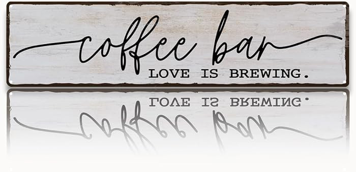 Coffee Bar Sign, Love is Brewing Signs, Retro Metal Tin Sign, Vintage Coffees Wall Art, Decoratio... | Amazon (US)