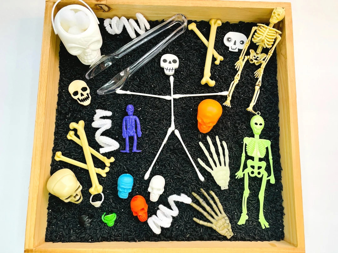 Skeleton Sensory Bin, Halloween Activity, Halloween Sensory Kit, Sensory Box, Play Kit, Busy Box,... | Etsy (US)