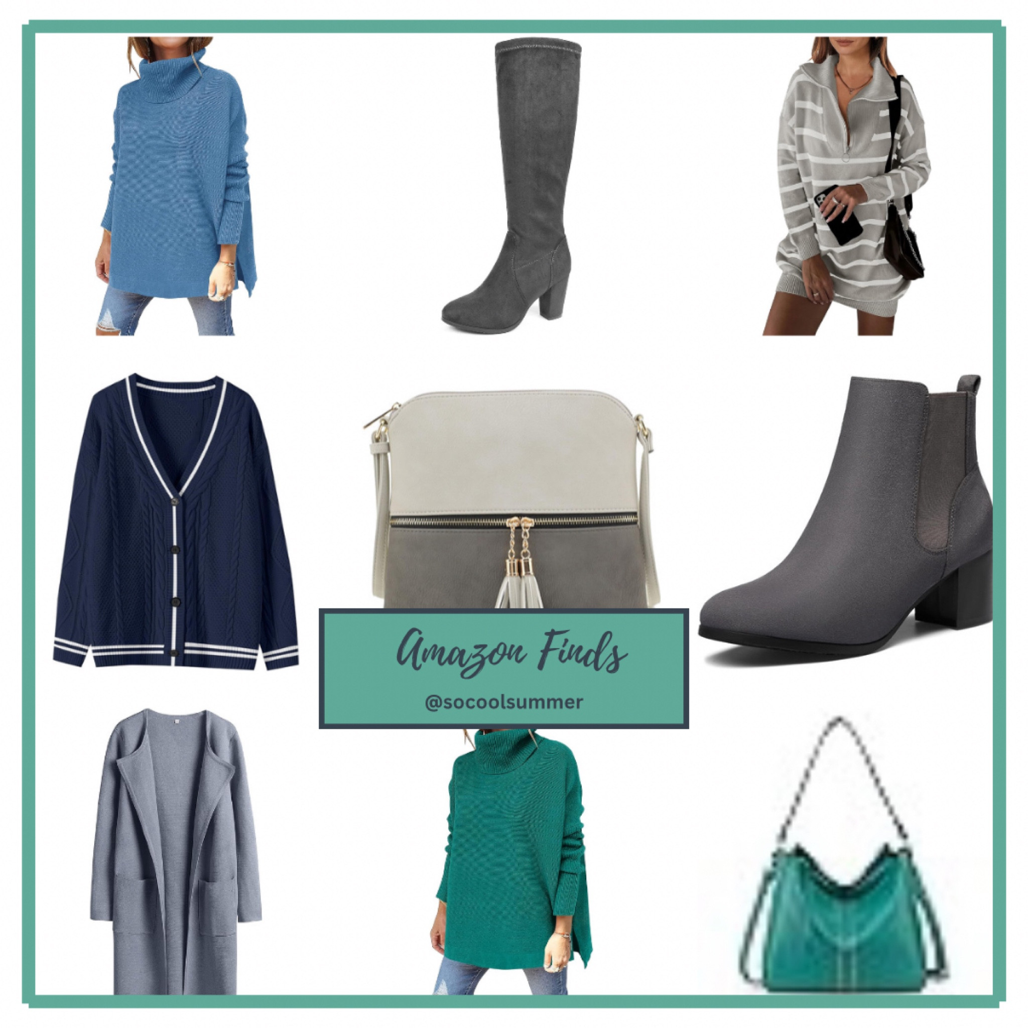 Recent summer finds at Amazon. These are all pieces that served me well in my third trimester and postpartum.

Size down in the sweaters if in between. I sized up and they accomodated a 3rd trimester bump!
Boots are a lovely true/cool summer gray with a blue undertone. 
Crossbody fits well inside a larger bag

#hocsummer #coolsummer #lightsummer #softsummer #pastelsummer #darksummer #brownsummer #sweetpeasummer #summerpalette #summerfinds

#LTKstyletip #LTKSeasonal #LTKfindsunder50