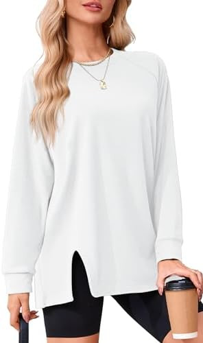 Odosalii Womens Crewneck Sweatshirt Loose Fit Long Sleeve Shirts Trendy Oversized Sweater Fashion... | Amazon (US)