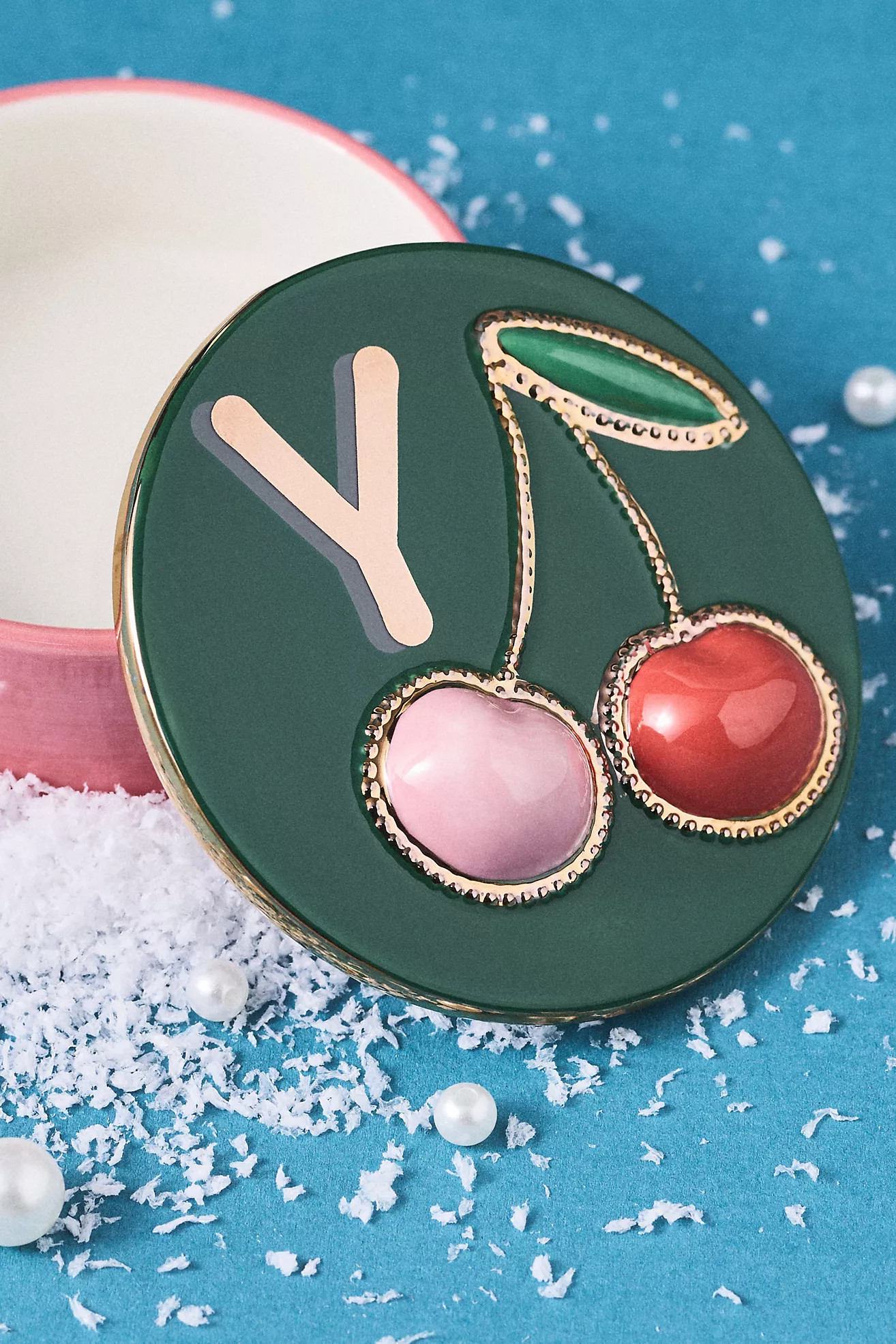 Handpainted Stoneware Monogram Trinket Box | Anthropologie (US)