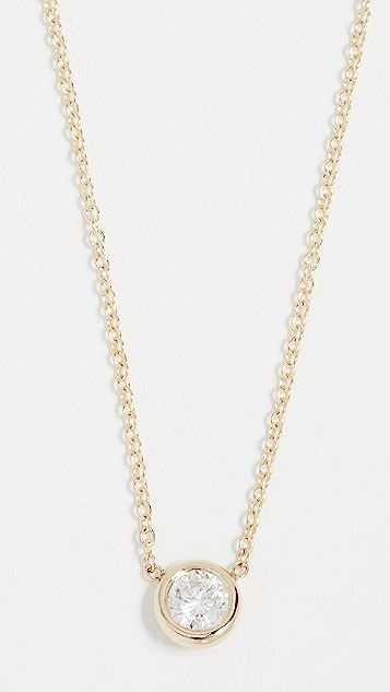 14k Gold Necklace with 20PT White Diamond | Shopbop