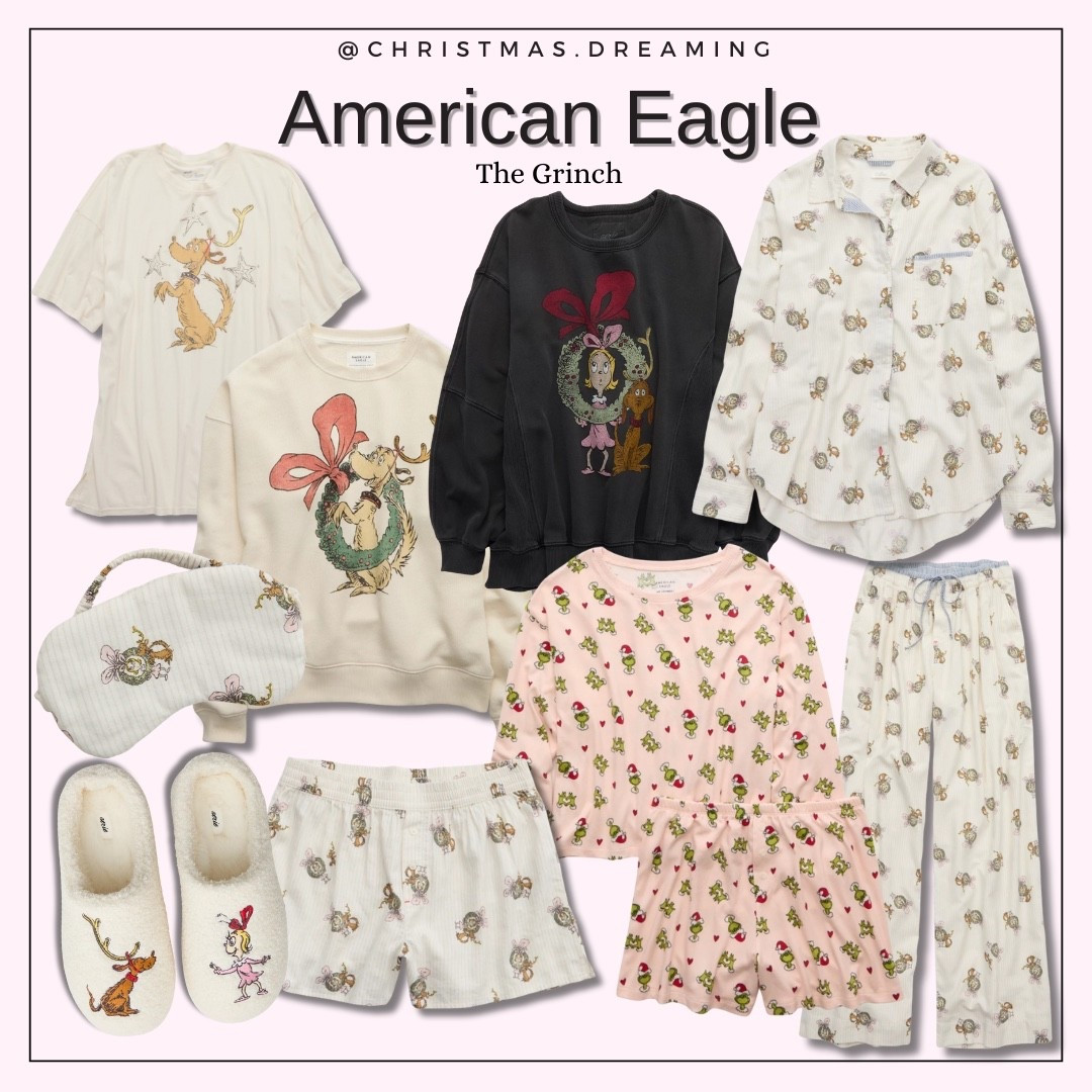 American Eagle Grinch Collection 
Holiday pajamas & lounge wear

#LTKSeasonal