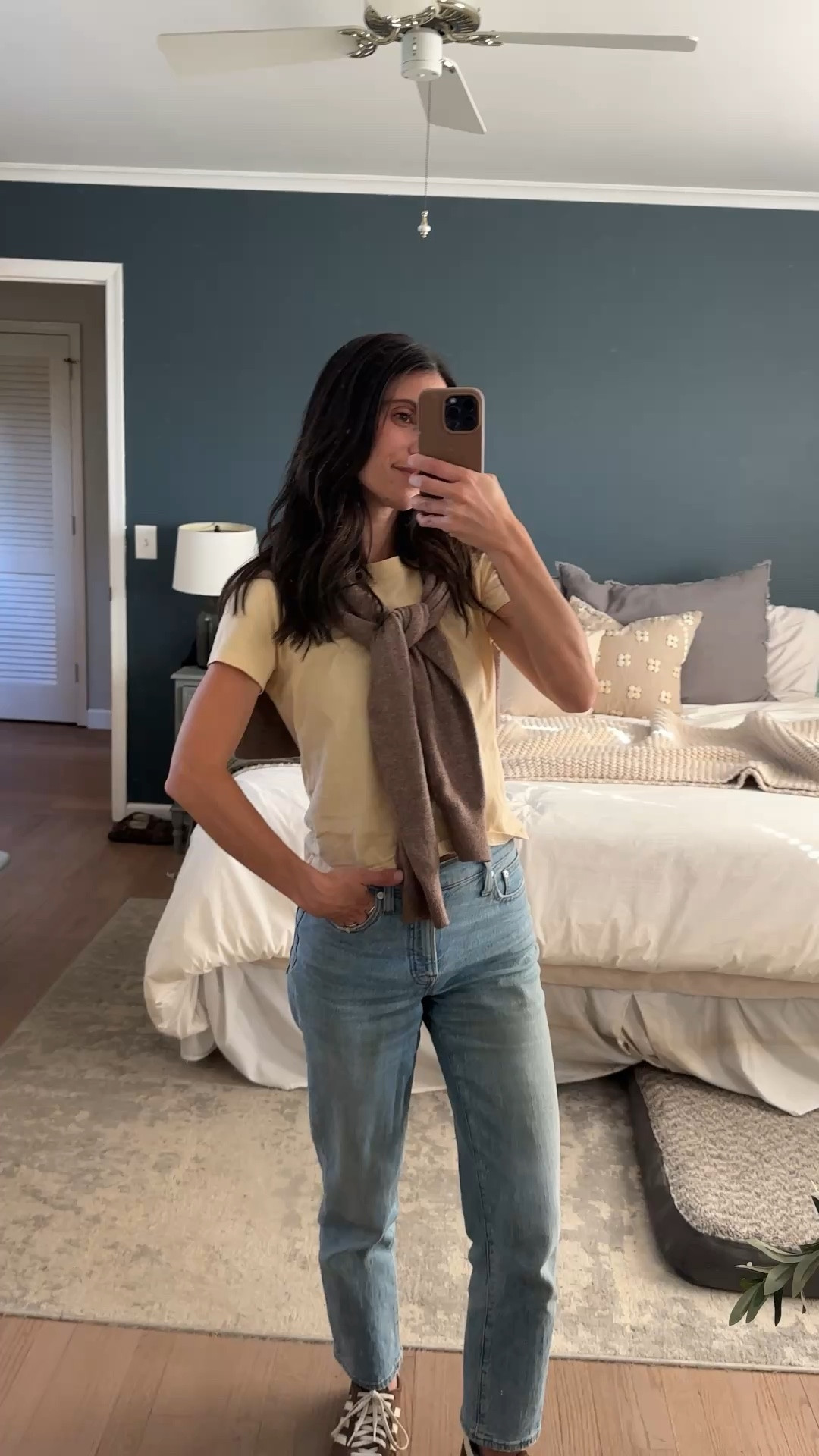 Easy and casual outfit for the office work day as a marketing manager 

Wearing xs tshirt

Everlane, Everlane shirt, Madewell denim, Madewell jeans, office ootd, work ootd

#LTKgrwm #LTKWorkwear #LTKootd