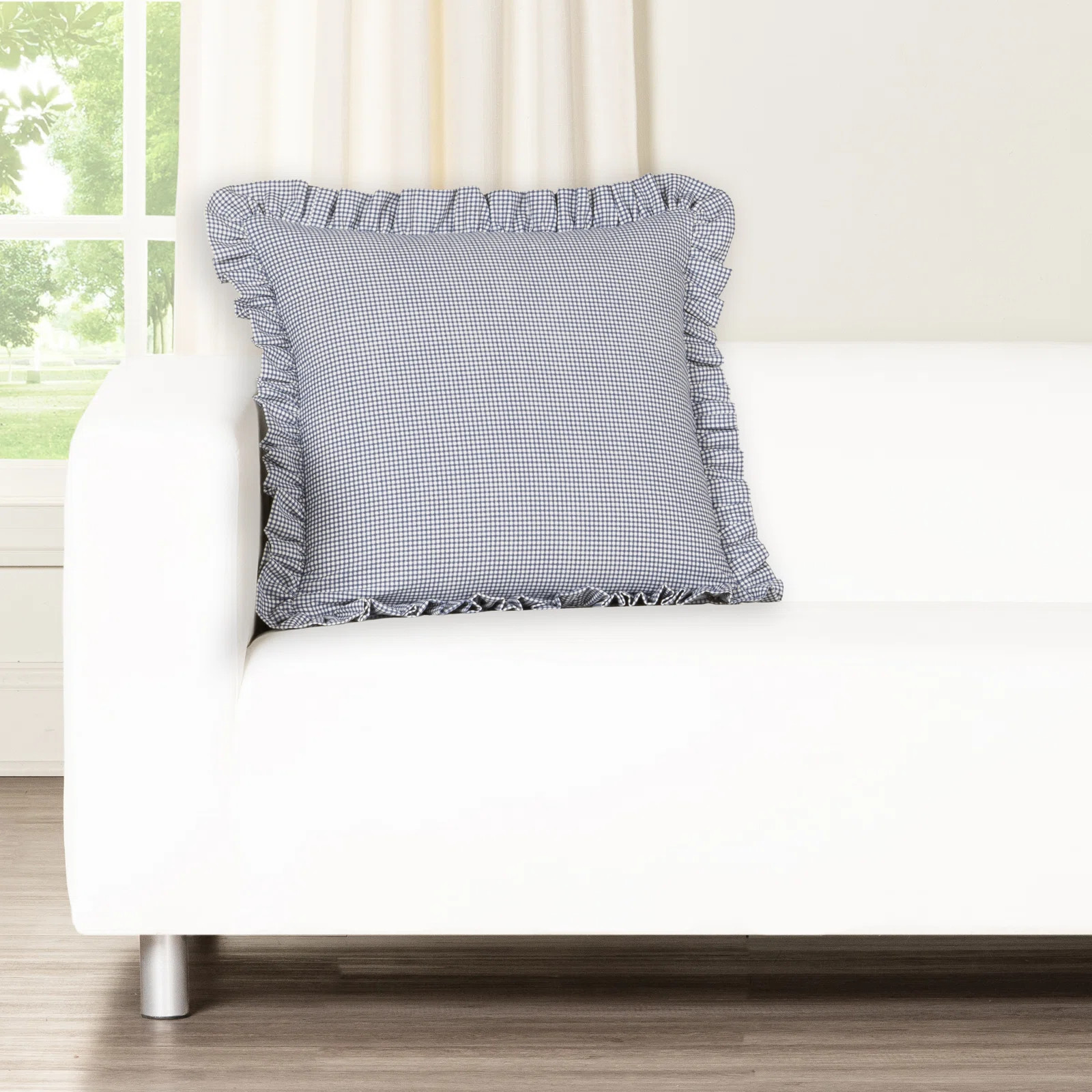 Birch Lane Mini Check Ruffled Accent Pillow | Birch Lane