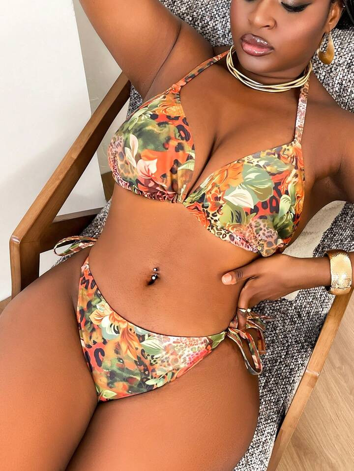 £6.99£11.49-39%Save £0.35 off this item after joining.Swim Vcay Plus Size Vacation Leopard Pri... | SHEIN