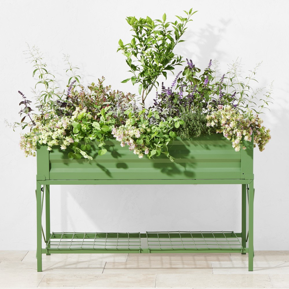 Raised Garden Planter, Moss Green | Williams-Sonoma