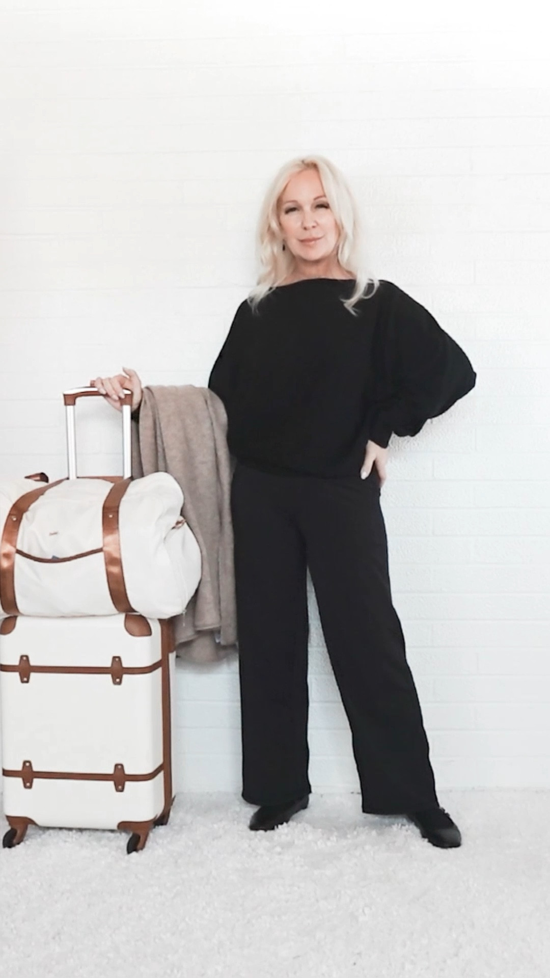 Classy travel outfit for a long flight. Please note that the yoga pants will shrink up about an inch when washed.

#LTKOver40 #LTKTravel #LTKVideo