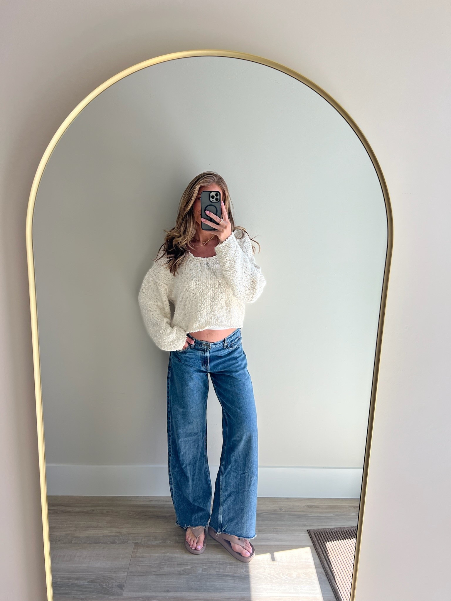 Easy way to style jeans and a sweater for warmer weather! Sweater is size small *runs oversized*

#LTKootd #LTKBump #LTKTall