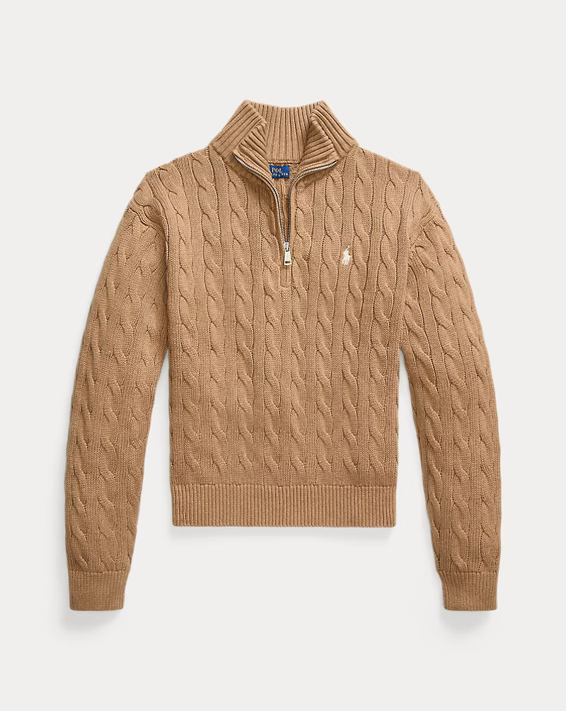 Cable-Knit Cotton Half-Zip Jumper | Ralph Lauren (DE & AT)