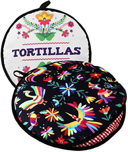 TWO SIDED!Tortilla Warmer, Size 11” Insulated and Microwaveable, Fabric Pouch Keeps Them Warm for up | Amazon (US)