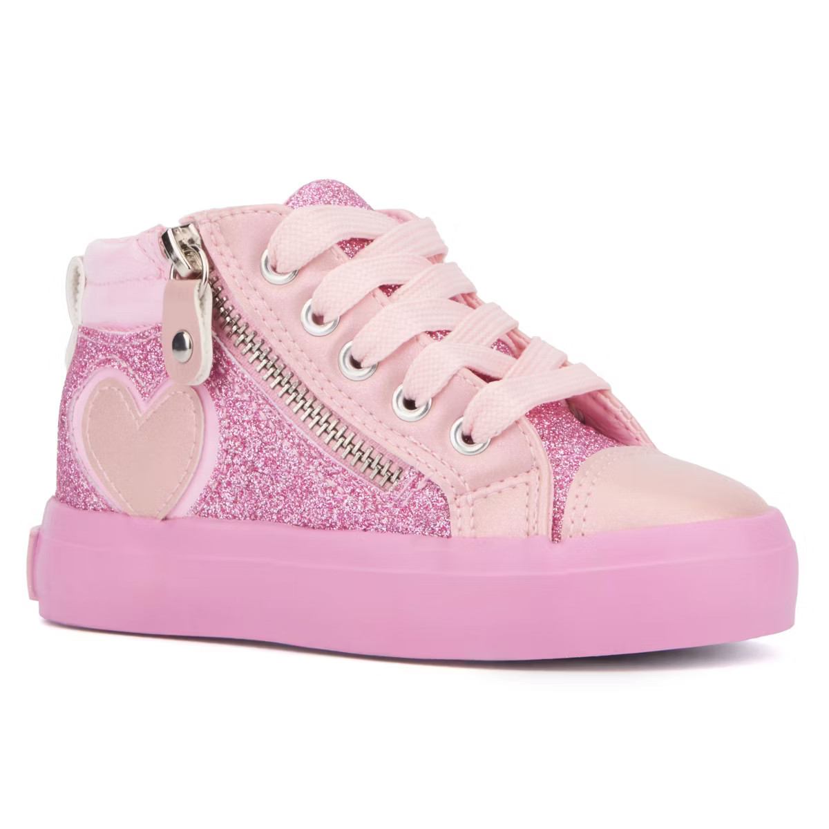 Olivia Miller Girl's Toddler Heart Sneaker High Top Sneakers - 5, PINK | Target