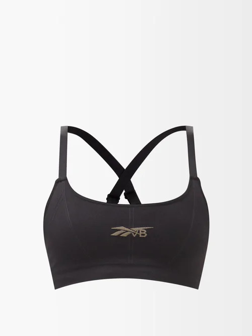 Reebok X Victoria Beckham - Logo-embroidered Low-impact Sports Bra - Womens - Black | Matches (US)