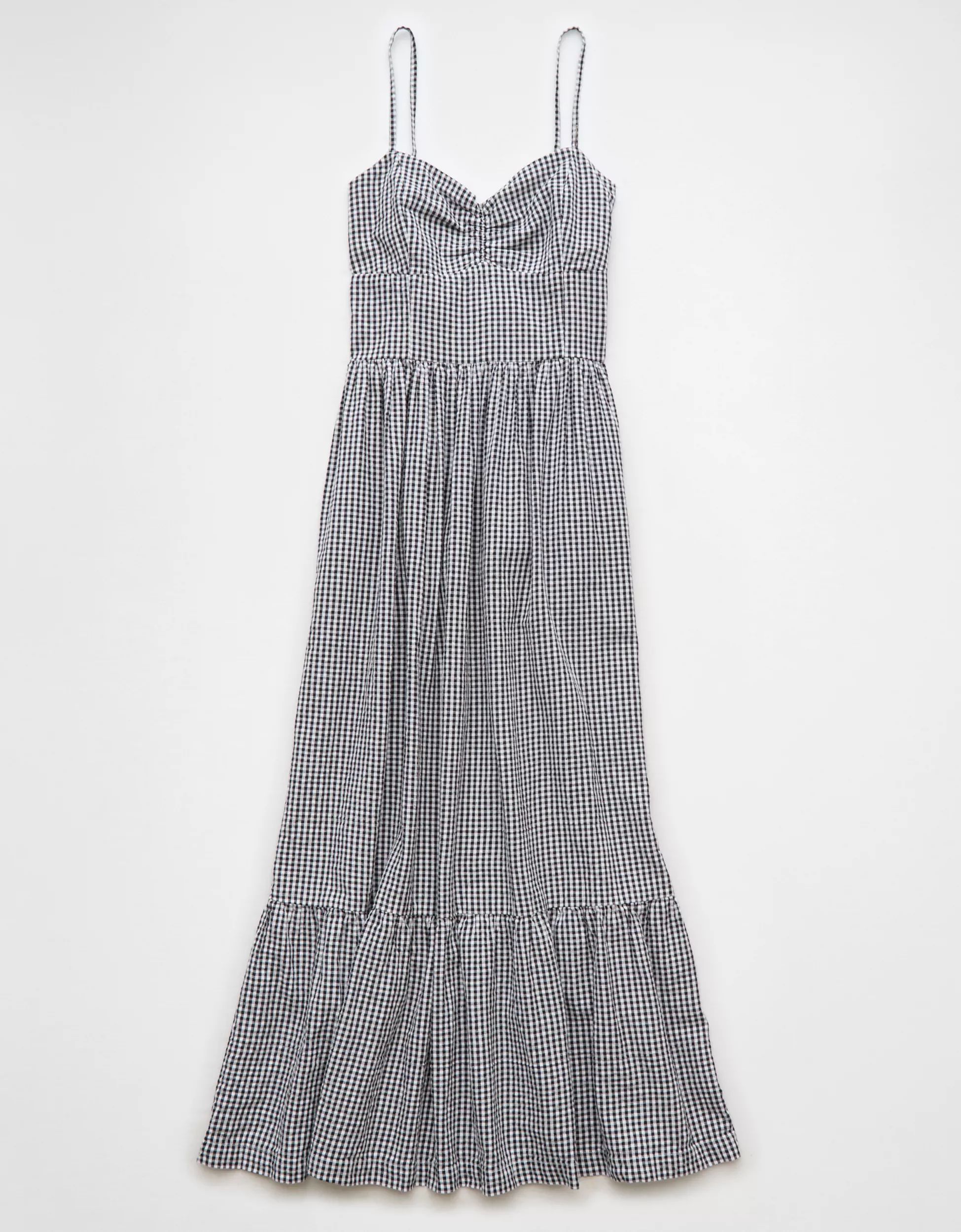 AE Sweetheart Gingham Midi Dress | American Eagle Outfitters (US & CA)