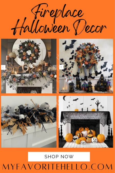 Fireplace Halloween decor #fireplacedecor #halloween 

#LTKHoliday #LTKHalloween #LTKhome