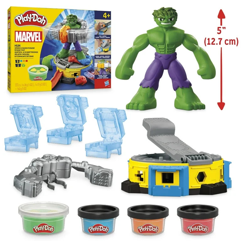 Play-Doh Marvel Hulk Smash & Squish Playset with Hulk Action Figure, Ages 4+ | Walmart (US)