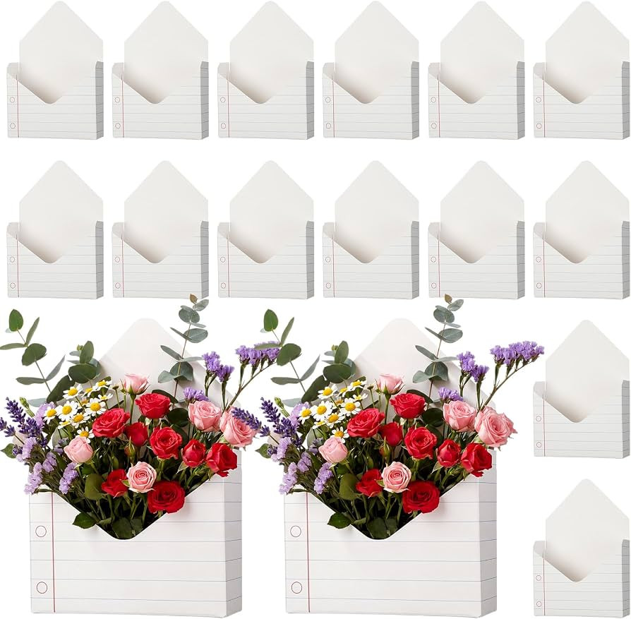 Maitys 24 Pcs Back to School Teacher Gift Boxes Notebook Line Florist Bouquet Envelope Box Teache... | Amazon (US)