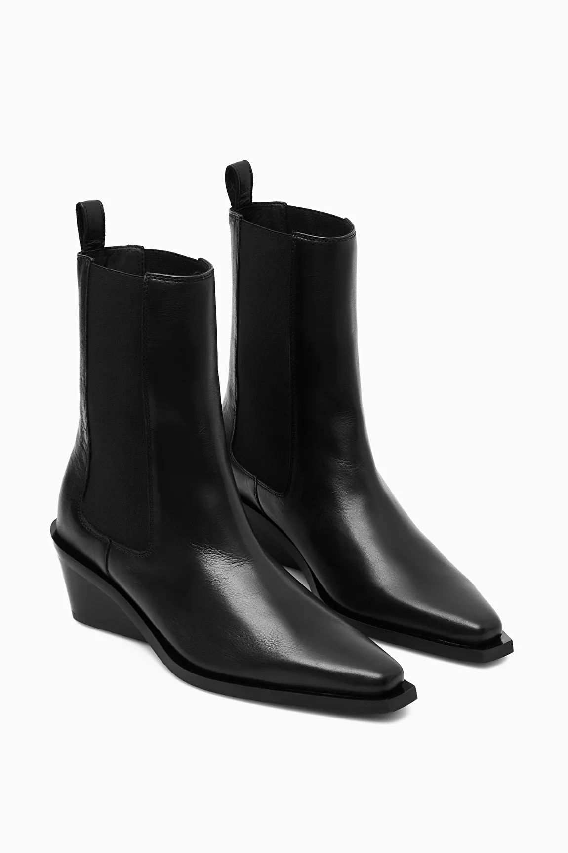 LEATHER COWBOY CHELSEA BOOTS - BLACK - COS | COS (EU)