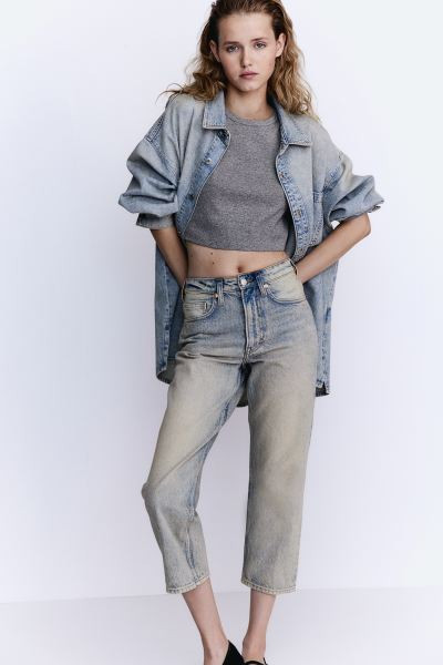 Straight High Cropped Jeans | H&M (US + CA)