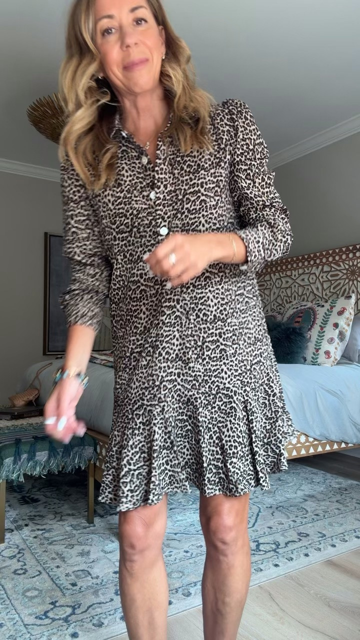 Everyone’s favorite drop waist dress is now available in leopard!