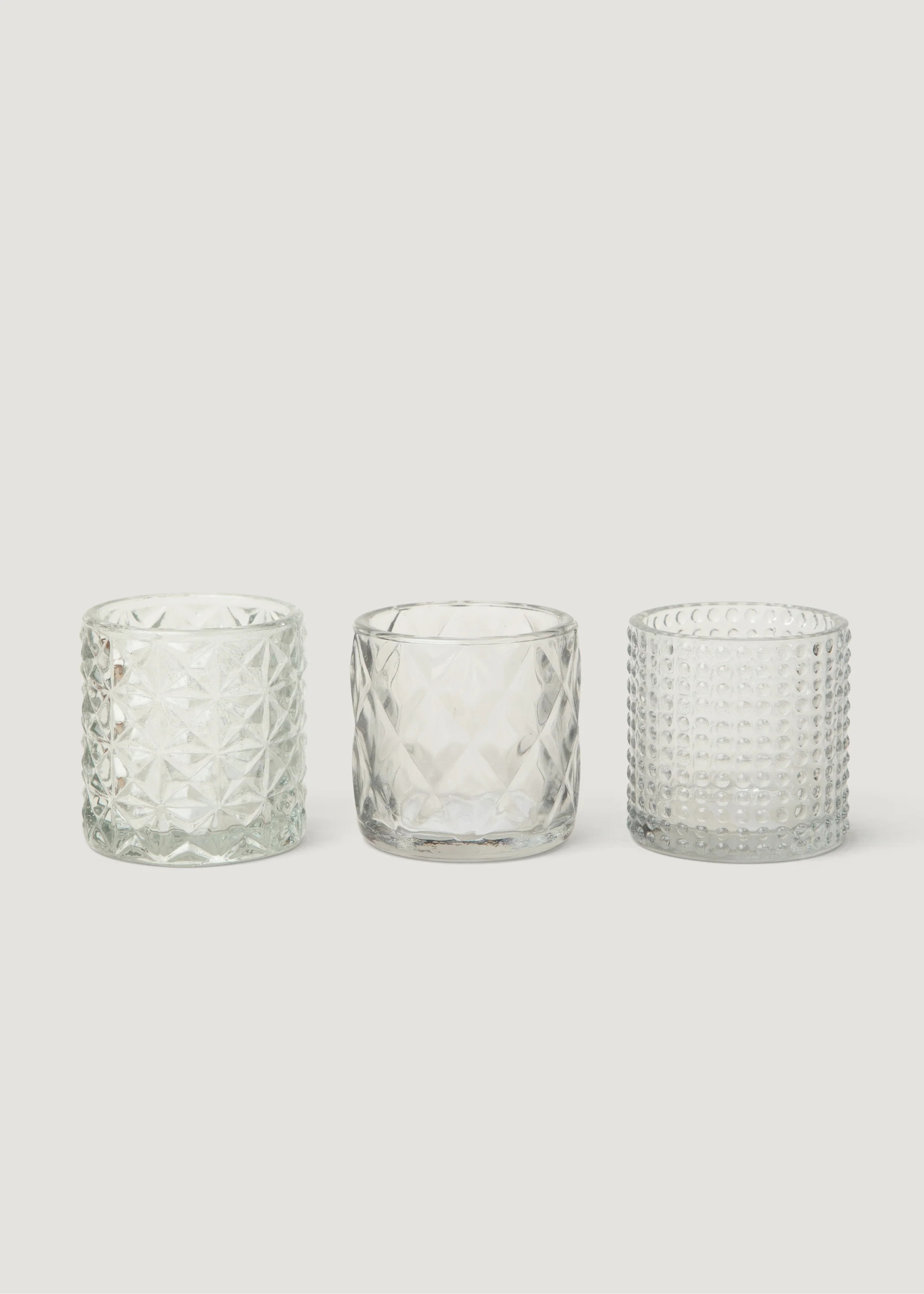 Set of 3 Decorative Clear Glass Votive Candle Holders - 2.75 | Afloral