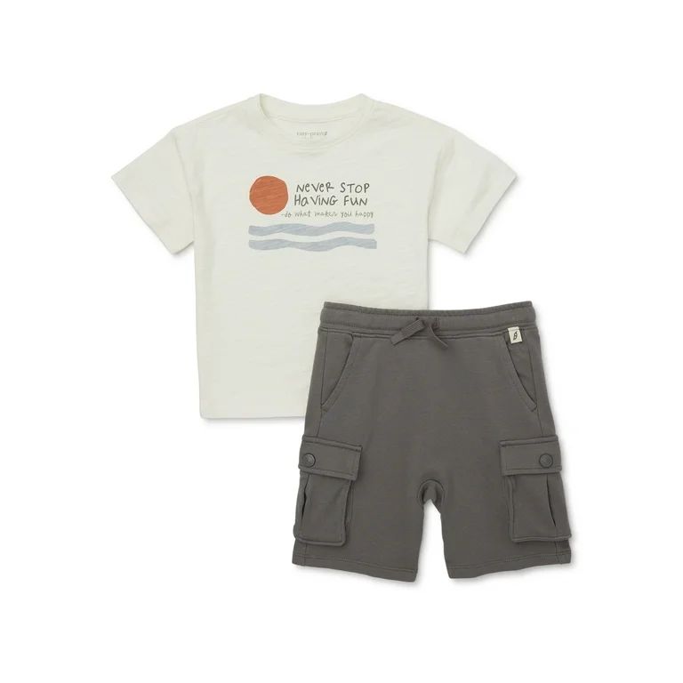 easy-peasy Toddler Boy Short Sleeve Tee and Cargo Short Outfit Set, 2-Piece, Sizes 18M-5T | Walmart (US)