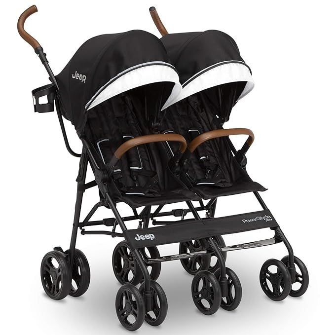 Jeep PowerGlyde Plus Side x Side Double Stroller by Delta Children, Black | Amazon (US)