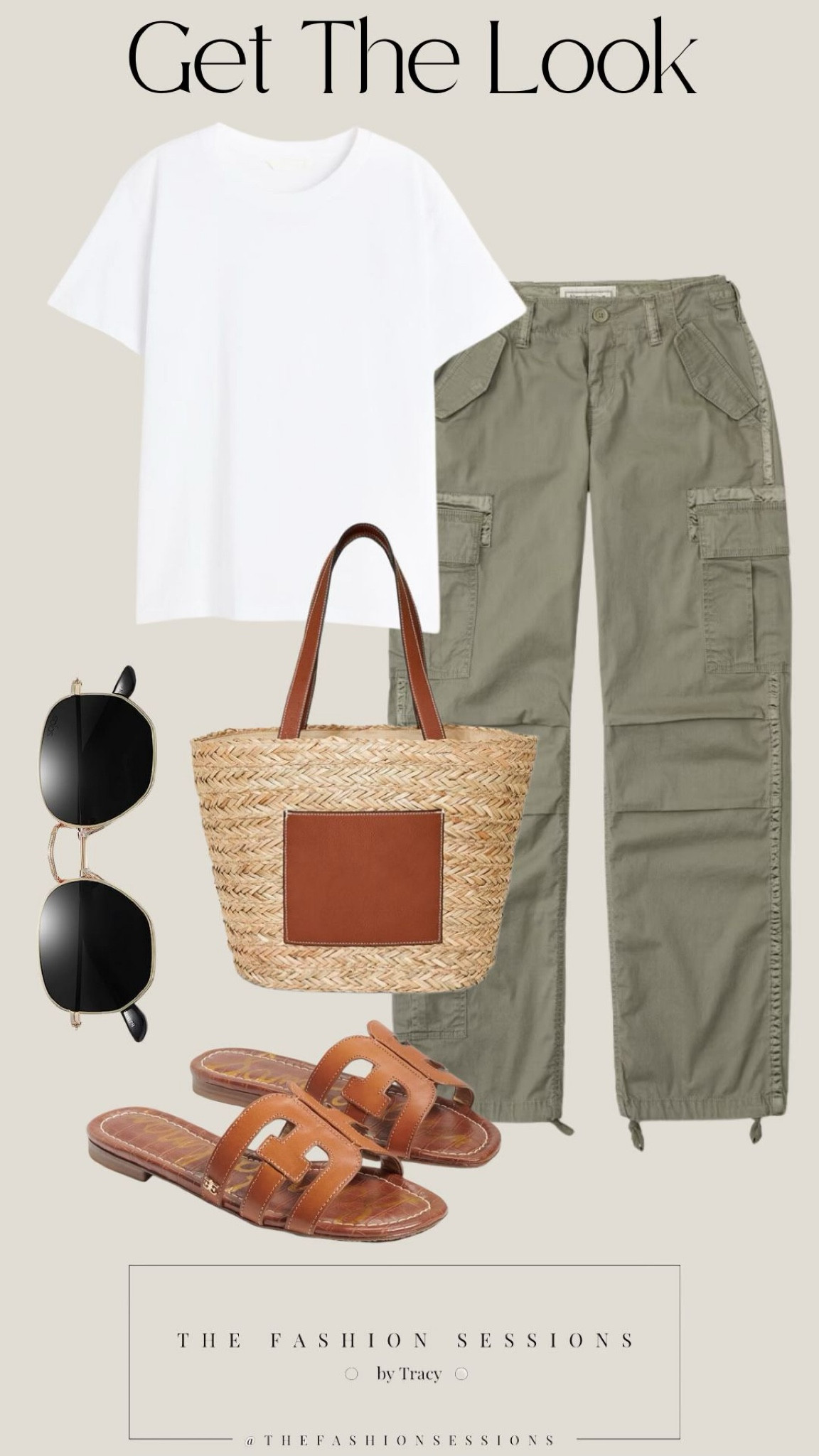 Olive Utility Pant | White T Shirt | Sandals | Sunglasses | Woven Bag | Casual Wear | Summer Outfit |

#LTKunder100 #LTKstyletip #LTKFind