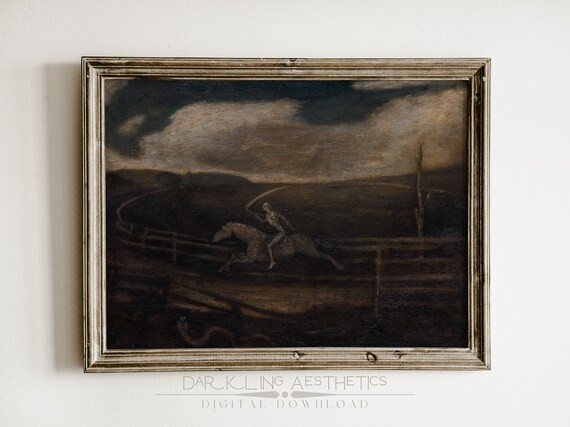 Death on a Pale Horse Painting  Vintage Moody Landscape - Etsy | Etsy (US)