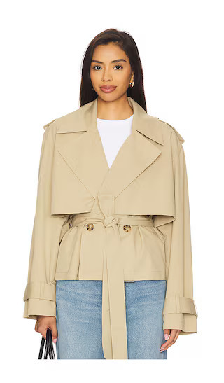 Joe's Jeans Liz Cropped Trench Coat in Tan. - size M | Revolve Clothing (Global)