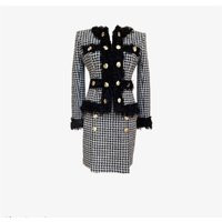 Black & White Tweed Suit, Gold Button Jacket, Custom Made | Etsy (US)