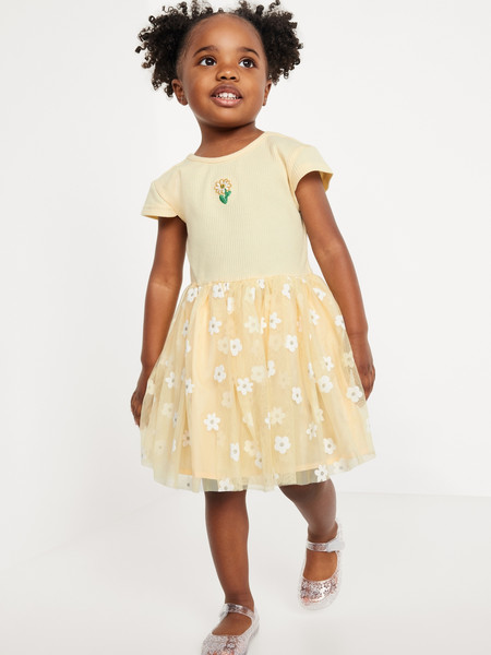 Short-Sleeve Fit and Flare Tutu Dress for Toddler Girls | Old Navy (US)