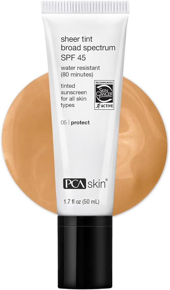 PCA SKIN Sheer Tint Broad Spectrum SPF 45 - Universally-Tinted Water-Resistant Hydrating Sunscree... | Amazon (US)