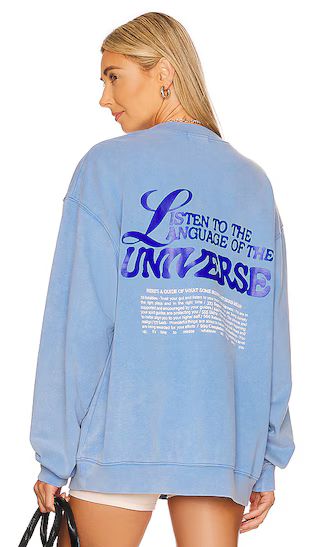 Language of the Universe Crewneck in Blue | Revolve Clothing (Global)