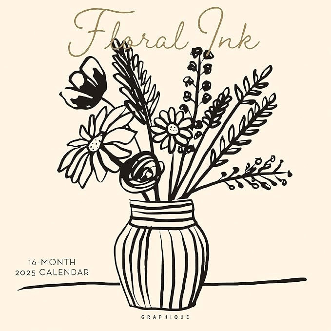 Graphique 2025 Floral Ink Wall Calendar | 12” x 12” | Thick Paper | Home & Office Organizer |... | Amazon (US)