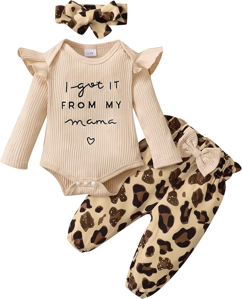 Newborn Baby Girl Clothes Infant Outifts Long Sleeve Romper Floral Pant Set Fall Winter Baby Girl Cl | Amazon (US)