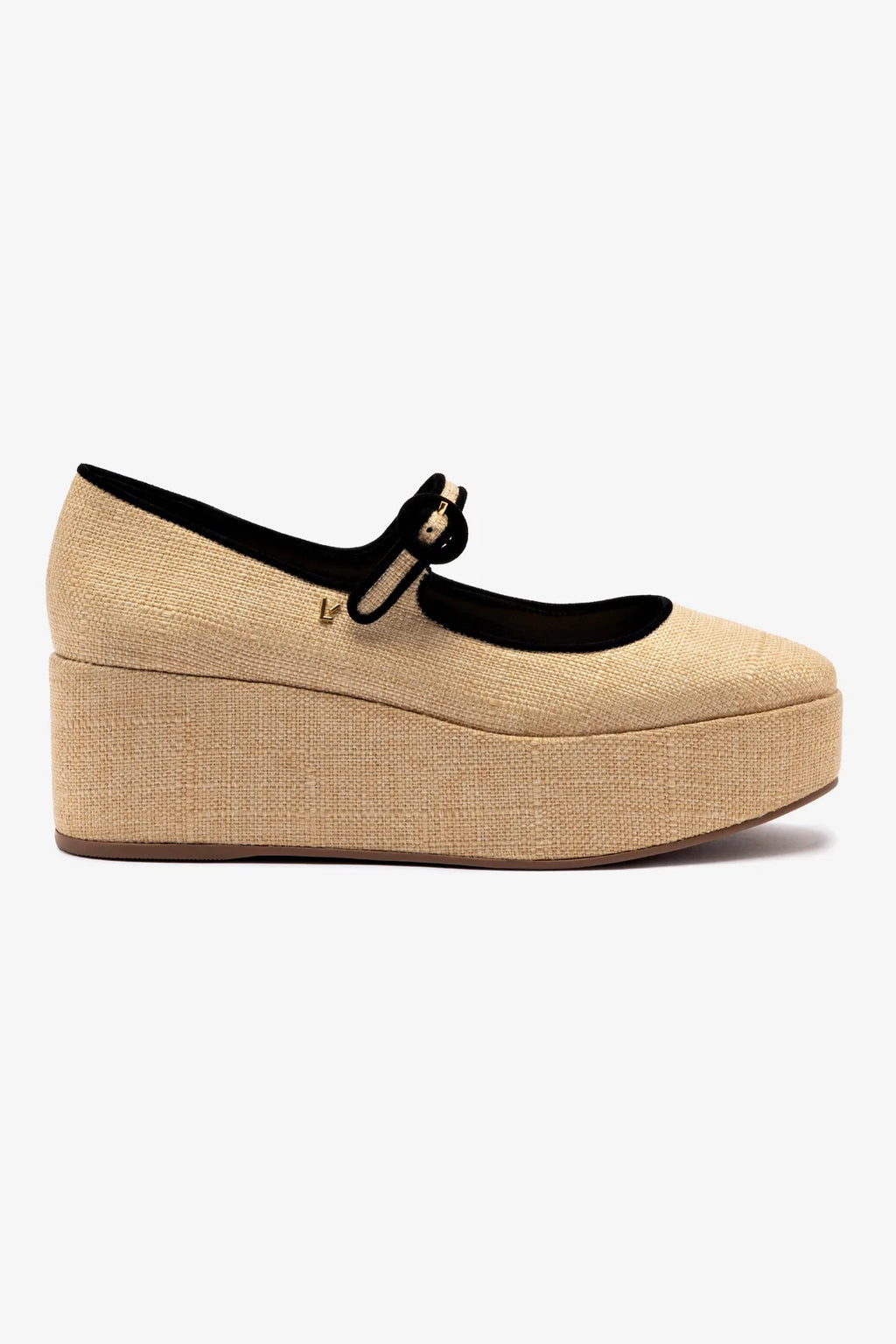 Blair Flatform In Beige Raffia | Larroude