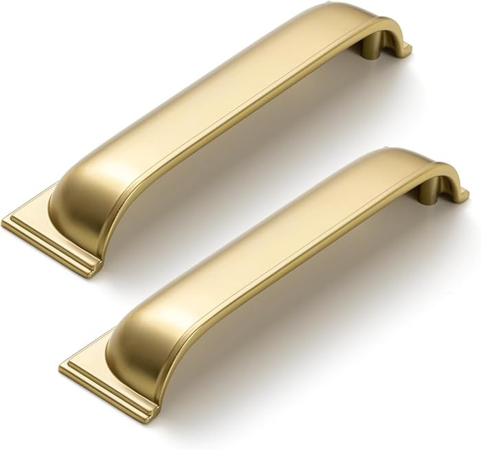 Goo-Ki 6 Pack Champagne Bronze Cup Pulls for Cabinet Kitchen Zinc Alloy Hardware,5 Inch Hole Cent... | Amazon (US)