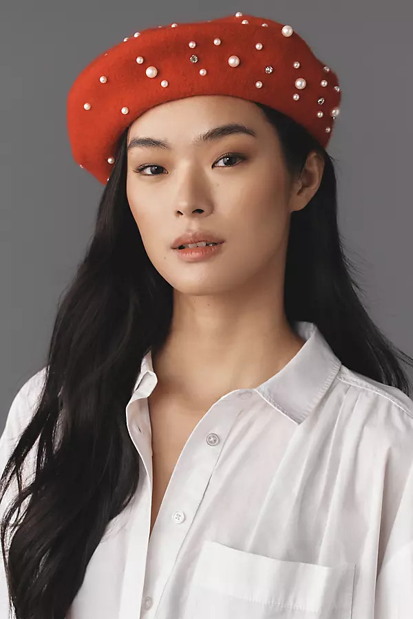 Maeve Pearl Embellished Beret | Anthropologie (US)