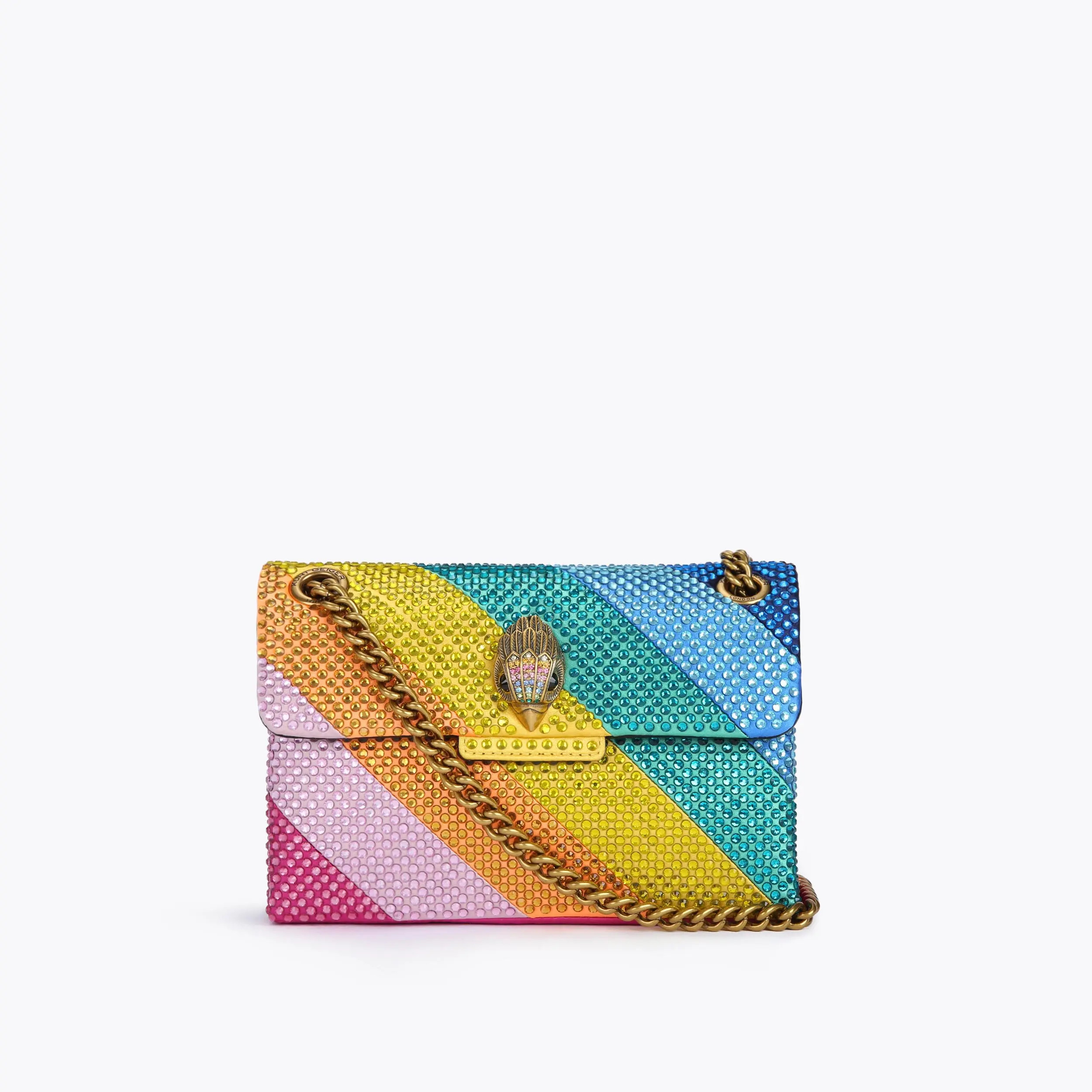 FABRIC MINI KENSINGTON BG Rainbow Jewelled Cross Body Bag by KURT GEIGER LONDON | Kurt Geiger UK